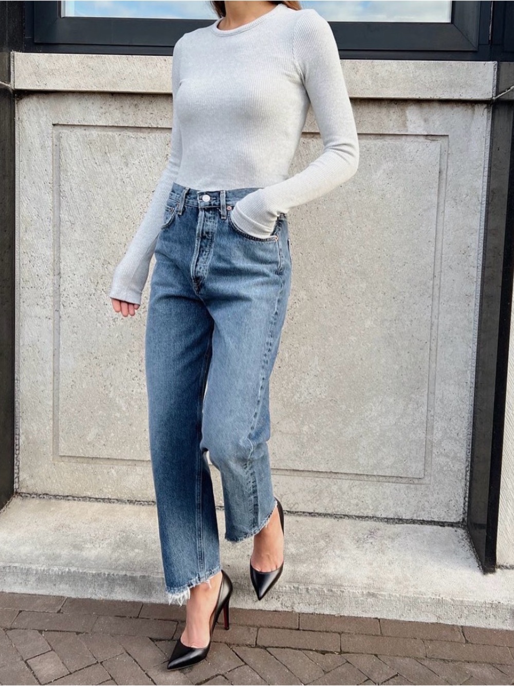 AGolde 90’s Crop Mid Rise Straight Jean